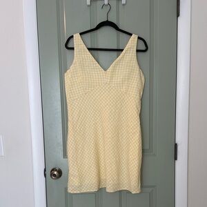 NWT Women’s Abercrombie & Fitch Yellow and White Gingham Sundress w/ Pockets XL